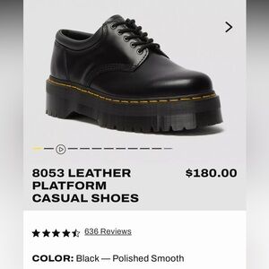 Dr. Martens Black Leather Platform Shoes 8053